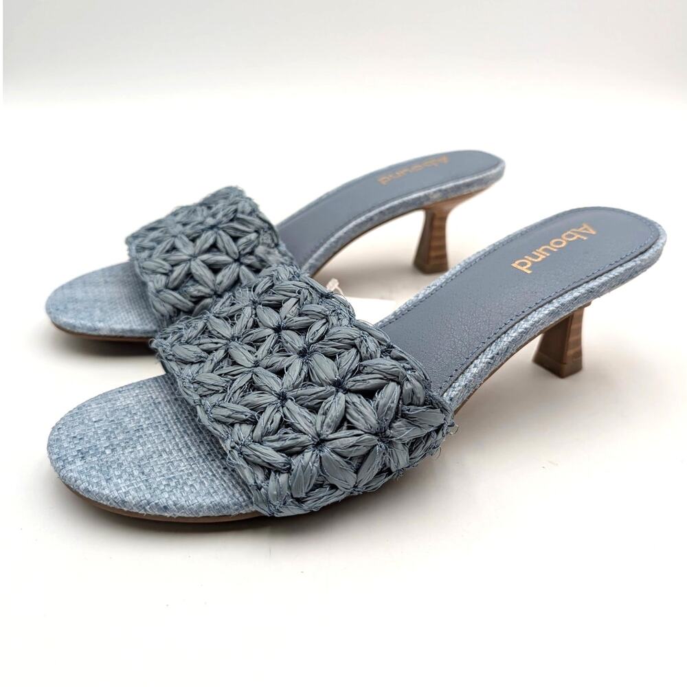Abound Audrina Kitten Heel Sandals Open Toe Women's Light Blue Size US7M EU37.5